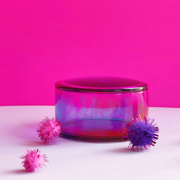 Trinket bowl with lid - violet sunset